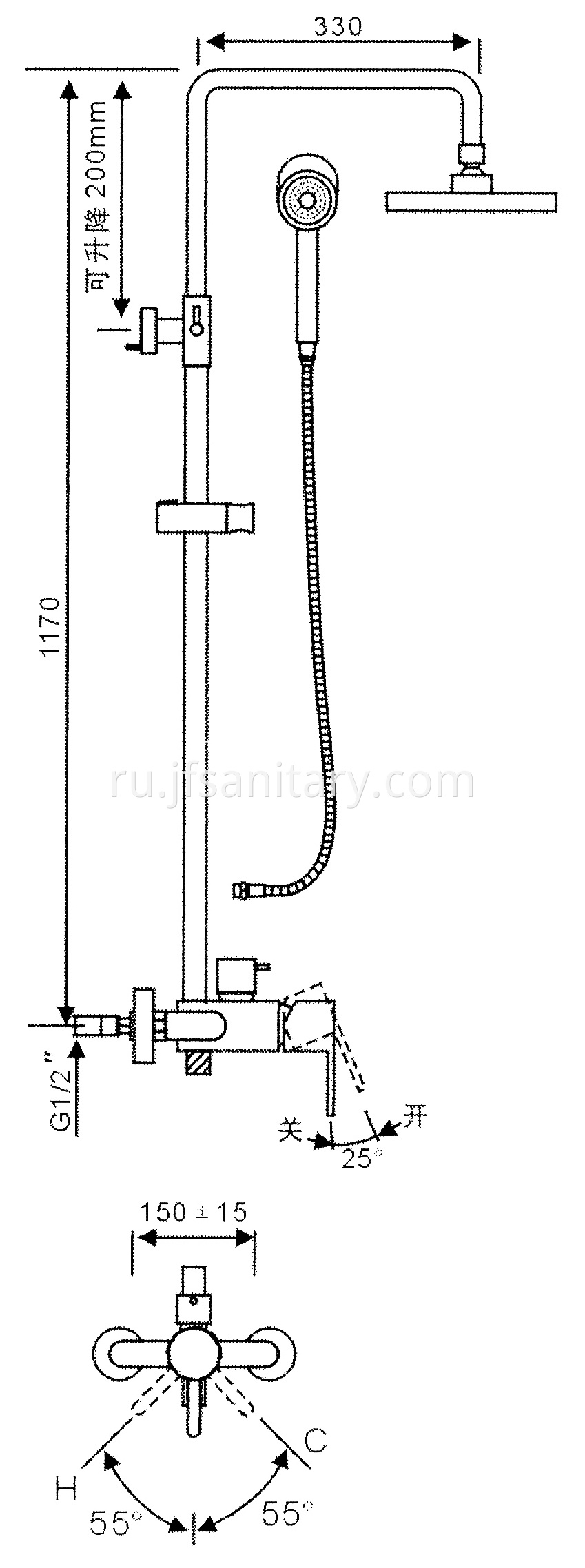 Size Of Modern Bathroom Shower Set Faucet Bathtub Mixer Tap